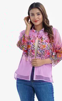 Pink Floral Embroidered Top -  with variant_img_0