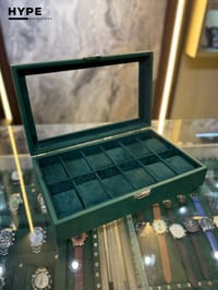 12 Slots Leather Watch Organizer Box (Green)_img_0