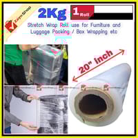 Poly Roll 2 Kg 20" inch Plastic Stretch Wrapping perfect For Luggage Box Wrapping 1 Roll_img_0
