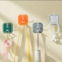 6 pcs hook set Cuttable Key Necklace Hanger Waterproof Bath Ball Towel Rack Space-saving Sundries Holder Strong Bearing Storage Shelf Self-adhesive Row Hook_img_1