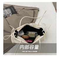 Solid color Korean Bow Armpit shoulder bag_img_7