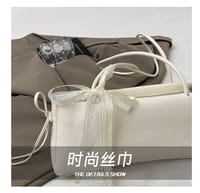 Solid color Korean Bow Armpit shoulder bag_img_8