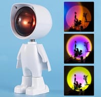 Rechargeable Rainbow Sun Set Light Astronaut Robot Table Night Lamp Projector_img_2