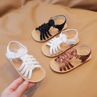 Kids Summer Crossed Beach Leather Sandals (1.5 to 5.5 years) for your baby's smile_img_0