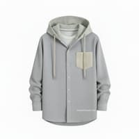 Corduroy Hooded shirt for winter (lite ash)_img_1