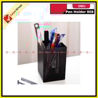 deli Pen Holder 73×73×115 mm Mesh Steel Barrel 908 Black 1pcs_img_0