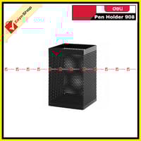 deli Pen Holder 73×73×115 mm Mesh Steel Barrel 908 Black 1pcs_img_2