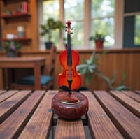 Vintage Violin Music Box Showpiece Classic Table Décor_img_1