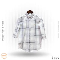 Men’s Premium Off-White Minimalist Plaid Slim-Fit Casual Shirt_img_0