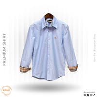 Burberry Men’s Premium Sky Blue Slim-Fit Casual Shirt_img_0