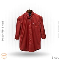 American Eagle Men’s Premium Rust Red Slim-Fit Casual Shirt_img_0