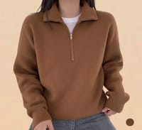 Premium Brown Quarter‑Zip Sweater_img_0