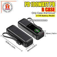 100W Super Fast Charging Power Bank Case (Battery Not Included) | Built-in Cable | LED Display_img_3