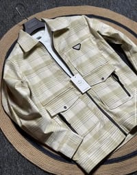 Prada Corduroy Blouson Jacket (Light beige with white)_img_0