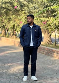 Premium Faux Suede Trucker Jacket for Men_img_3