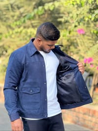 Premium Faux Suede Trucker Jacket for Men_img_2