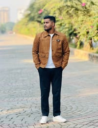 Premium Faux Suede Trucker Jacket for Men_img_1