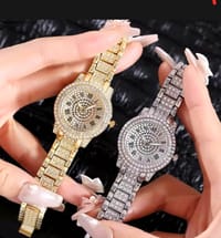 Luxury Women Watch with Diamond Elegant Quartz Steel Bracelet Watches Ladies Zircon_img_3