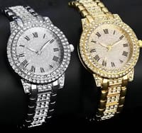 Luxury Women Watch with Diamond Elegant Quartz Steel Bracelet Watches Ladies Zircon_img_4