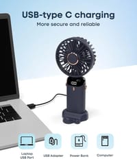 Portable Mini Fan with 5 Speeds & LED Display – USB Rechargeable, Quiet, for Travel & Desk Use_img_5