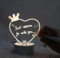 3D LED Love Shape Note Board USB Message Board with Pen Creative Valentine's Day Acry..._img_2