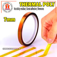 High Temperature Heat Tape Thermal Polyimide Insulation 7mm Wide Adhesive Tape_img_0