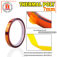 High Temperature Heat Tape Thermal Polyimide Insulation 7mm Wide Adhesive Tape_img_2