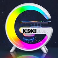G63 Wireless Bluetooth Speaker LED RGB Light Wireless Charger Intelligent Atmosphere RGB G Shape Bedside Music Clock Smart Speaker_img_4