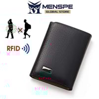 💥MENSPE Anti-Theft RF ID Blocking Safety PU Leather Wallet_img_0