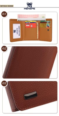 💥MENSPE Anti-Theft RF ID Blocking Safety PU Leather Wallet_img_9