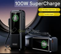 100W Super Fast Charging Power Bank Case (Battery Not Included) | Built-in Cable | LED Display | Supports 4×21700 Cells | Laptop & Mobile PD Charger_img_0