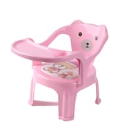 ট্রে (গোলাপী) সহ শিশুর খাওয়ানোর চেয়ার, বাচ্চাদের জন্য শক্তিশালী এবং টেকসই প্লাস্টিক চেয়ার, প্লাস্টিক স্কুল স্টাডি চেয়ার, বাচ্চাদের জন্য খাওয়ানোর চেয়ার_img_1