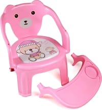 ট্রে (গোলাপী) সহ শিশুর খাওয়ানোর চেয়ার, বাচ্চাদের জন্য শক্তিশালী এবং টেকসই প্লাস্টিক চেয়ার, প্লাস্টিক স্কুল স্টাডি চেয়ার, বাচ্চাদের জন্য খাওয়ানোর চেয়ার_img_4