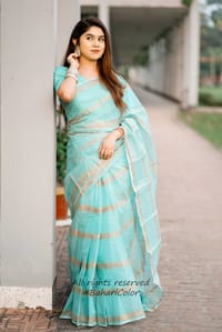 Block Print Sharee with Blouse Piece_img_0