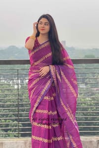 Block Print Sharee with Blouse Piece_img_4