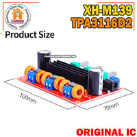 XH-M139 TPA3116D2 2.1 Channel Digital Audio Amplifier Board 2x50W +100W Subwoofer Power Amplifiers DC 12-24V_img_7