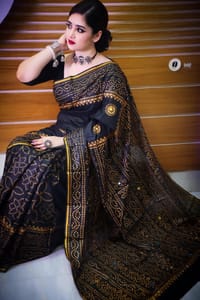 Block Print Reshmi Silk Sharee_img_0