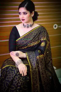Block Print Reshmi Silk Sharee_img_2