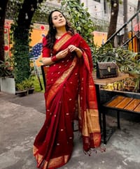 টাঙ্গাইলের বুটি শাড়ি১৩ হাত শাড়ী ব্লাউজ পিস সহআধুনিক ও মান সম্মত ডিজাইন_img_1