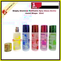 Empty Atomizer Refillable Spry Glass Bottle Round Shape 30ml Random color 1 pics_img_2