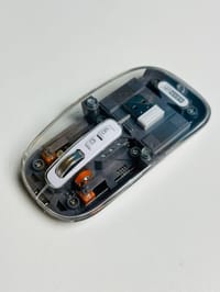 GearUP WM30 Transparent Crystal 2.4G + Bluetooth Magnetic Wireless Mouse- Gray Color_img_0