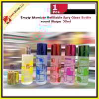 Empty Atomizer Refillable Spry Glass Bottle Round Shape 30ml Random color 1 pics_img_0