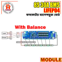 BMS 8S 24V LiFePo4 30A Battery Protection Board with Balance – Short Circuit, Overcharge & Overdischarge Protection_img_3