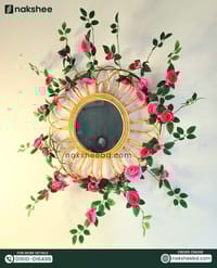 Rattan Frame Mirror RM02 + Premium Rose vine_img_2