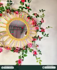 Rattan Frame Mirror RM02 + Premium Rose vine_img_1