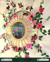 Rattan Frame Mirror RM02 + Premium Rose vine_img_5