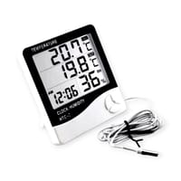 HTC-2 Digital Temperature Humidity Meter | Indoor & Outdoor Sensor | Clock + Weather Station_img_1