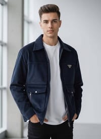 Prada Corduroy Blouson Jacket (navy blue)_img_1