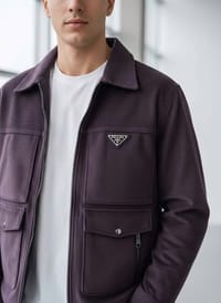Prada Corduroy Blouson Jacket (maroon)_img_1
