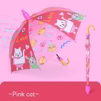 Kids Cartoon Printed Waterproof & UV Protection Transparent Plastic Cover Umbrella_img_13